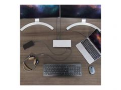 StarTech.com Station d'accueil Thunderbolt 3 double affichage 4K pour PC portable avec lecteur de carte SD et Power Delivery jusqu'à 85 W